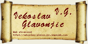 Vekoslav Glavonjić vizit kartica
